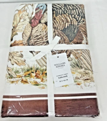 "Mantel de pavo Williams Sonoma Plymouth 70""x 126"" otoño acción de gracias" Foto 1 de 4