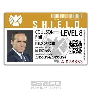 Plastic ID Card (TV & FILM Prop) - Agent Phil Coulson Marvel Agents of SHIELD - Imagen 1 de 2