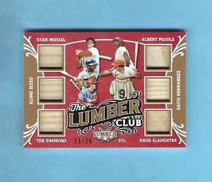 2024 Leaf The Lumber Club Musial, Smith, Simmons, Pujols, Hernández, Slaughter #11/20 - Imagen 1 de 2