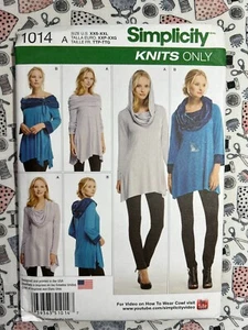 Simplicity Sewing Pattern 1014 Misses' Knit Tunics Size XXS-XXL (4-26) FF UNCUT - Picture 1 of 2