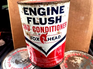 Vintage FOX  HEAD One Quart Engine Flush and Conditioner  Can - Picture 1 of 3