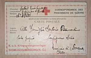WW1 Franchigia Prigioniero di Guerra n 97595 da Campo di Sigmundsheberg 6-1-1918 - Imagen 1 de 2