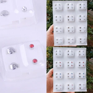 Ohrringe Werkzeug 12 Paar Stahl Piercing Ohr Medizinische Ohrstecker Sets Ohrstecker - Bild 1 von 8