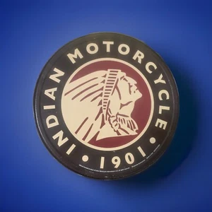 Indian Motorcycle 1901 Logo Embossed Tin Metal Sign 12” - Picture 1 of 1