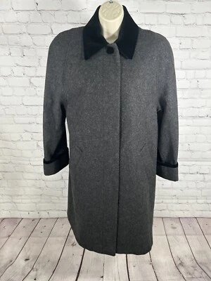 VTG Jofeld De Ball Gray Wool Blend Velvet Collar Water Repellent Overcoat Medium - Image 1 of 4