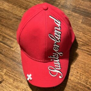 Hat Swiss Red Switzerland Cap  White CH Adjustable