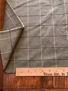 Upholstery Fabric Plaid Green Brown 3.5 Yds - Picture 1 of 1