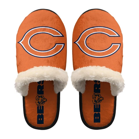 Chicago Bears House Fuzzy Slippers Indoor/Outdoor Winter Soft Home Slippers Gift Cover