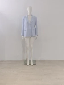 BNWT GOOD AMERICAN (XS/S) Luxe Suiting Blazer UK 8 10 EU 36 38 Blue Boyfriend - Picture 1 of 19