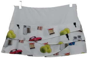 LUCKY IN LOVE WOMENS LAYERED WHITE+ SKIRT SKORT TENNIS SIZE L - Bild 1 von 7