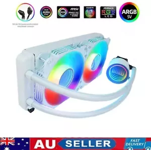 ARGB White 240mm AIO Liquid CPU Cooler Supports Intel LGA 1700/1200/2011 AM5 AM4 - Picture 1 of 6