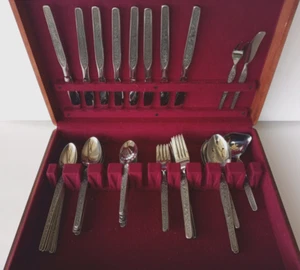 Vtg Korea SEVITA NATIONAL STAINLESS FLATWARE Lot #2 of 60 Includes 8 serving pcs - Picture 1 of 7