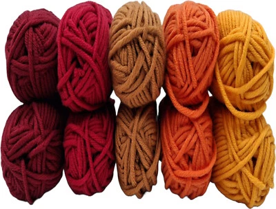 Handstrickgarn Häkelgarn aus reiner Wolle ( 100% Merino) - 10x50gr rot sortiert - Bild 1 von 3