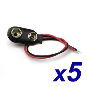 5 Conectores Pila Bateria 9 Voltios★5 pcs connectors 9V Battery Clip Snap PP6 - Bild 1 von 1