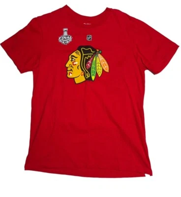 Reebok Hossa Chicago Blackhawks Shirt 2015 Stanley Cup Champions Medium *FLAW - Image 1 of 4