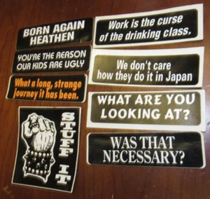 Lot of 8 Funny Phrases & Quotes Stickers - Picture 1 of 1