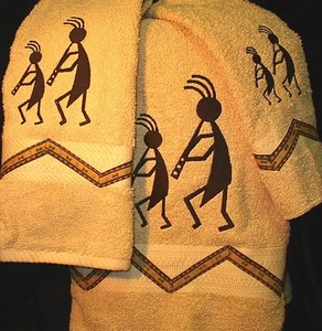 KOKOPELLI EMBROIDERED TOWEL SET - Picture 1 of 3