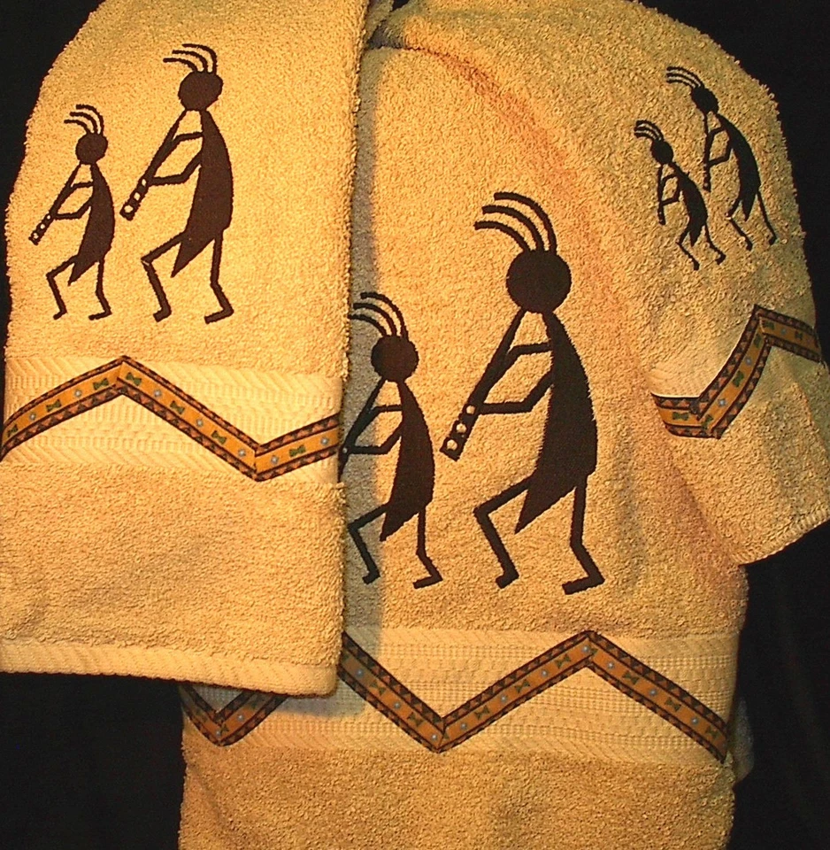 KOKOPELLI EMBROIDERED TOWEL SET - Image 1 of 3