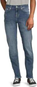7 FOR ALL MANKIND Slimmy Slim Straight Leg JEANS $ 198 33 x 28 - Picture 1 of 7