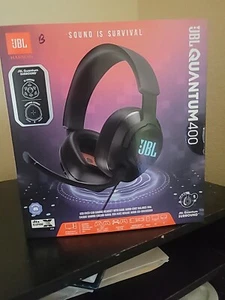 JBL Quantum 400 Wired Over-Ear Gaming Headphones with USB - Black - Picture 1 of 7