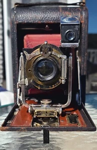 Kodak Red Bellows, No.4 Model B Shutter Good,T, B,25-100, Bellows No Pin Holes - Picture 1 of 17