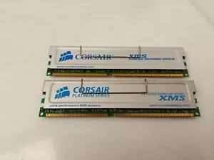 Corsair Platinum Series 1GB (2x512MB) 400MHz DDR-400 PC3200 RAM CMX512-3200C2PT - Picture 1 of 2
