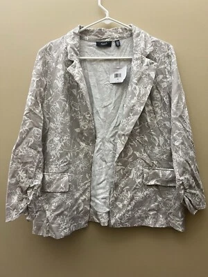 #113 Ella Rafaella Casual Blazer Coat Women’s size Medium White/ Beige New - Image 1 of 3