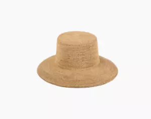 Farbloser Fischerhut mit breiter Krempe Raffia Stroh Sonne Strand Größe: Small 55 cm - Bild 1 von 14