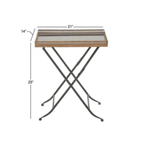 Litton Lane End Accent Table 25" H X 14" W, Metal Frame Large Rectangle Marble - Picture 1 of 7