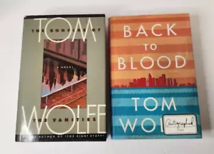 TOM WOLFE BONFIRE OF THE VANITIES & BACK TO BLOOD AUTOGRAPHED COPY BOTH FIRST ED - Picture 1 of 19
