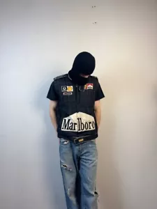 Vintage Ferrari Marlboro Racing Jacket F1 Black Men Size XL - Picture 1 of 17
