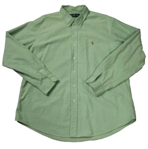 Ralph Lauren 100% Cotton Custom Fit Button Down Shirt Long Sleeve Green 2XL XXL - Picture 1 of 24
