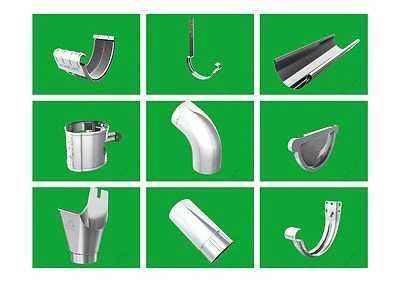 Dachrinnenset 6 tlg 333er 150er (verzinkt) Komplettpaket Dachrinne Set 4m -14 m - Bild 1 von 2