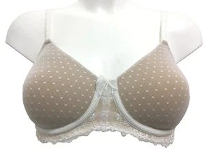 Reggiseno Amoena Lara pizzo bianco e nudo mastectomia 32D imbottito senza ferretto senza ferretto 0452 - Foto 1 di 7