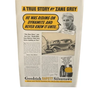 Anuncio de anuncio Goodrich Tire Story 1937 vintage de Zane Grey - Imagen 1 de 4