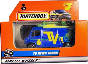 Matchbox Mattel Wheels 1997 TV News Truck Blue with yellow roof tinted windows - Picture 1 of 6