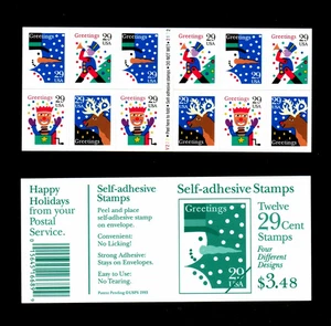 SC#2799-2802 MNH, CHRISTMAS POSTAGE STAMPS BOOKLET OF 12, FV $3.48 (1993) - Picture 1 of 3