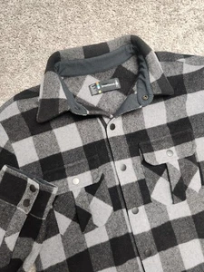 Smartwool Shacket Men's Medium Plaid Anchor Line Merino Wool Flannel White Black - Picture 1 of 7