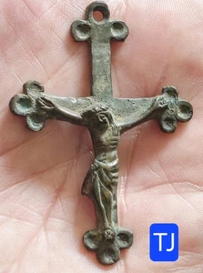 XVII/XVIII ème (Th Century) Rare Grande Croix Pectorale Bronze 62x44 mm 14,13 g - Picture 1 of 4