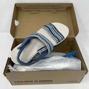 Clarks Cloudsteppers waschbare Damen-Slipper Pantoletten blau Kombi 7 Medium 7M neu im Karton - Bild 1 von 9