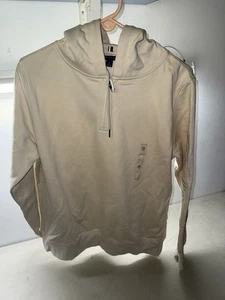 Tommy Hilfiger Shirt Hoodie Mens Size Medium Tan. Zipper - Picture 1 of 10