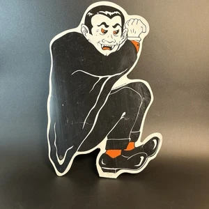 Vtg 1990 Cande Benavidez Cutter Spooks Halloween Dracula Thick Gutter Sign 24" - Picture 1 of 6