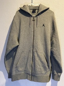 AIR JORDAN (MENS M) Full Zip Gray Basketball Hoodie 355370-063 - Picture 1 of 6
