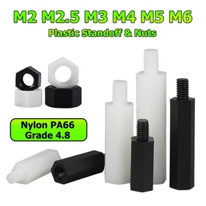 Kunststoff Sechskant Abstandhalter Distanzhülsen Distanzbolzen I.G - A.G M2 - M6 - Picture 1 of 10