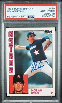 Tarjeta de béisbol Topps 1984 firmada por Tiffany Nolan Ryan certificada PSA/DNA 10 Salón de la fama Foto 1 de 4