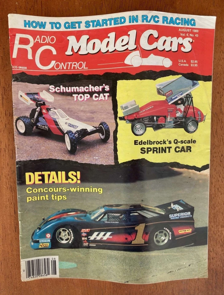 Vintage Radio Control Model Cars RC Magazine August 1989 Schumacher Top Cat - Image 1 of 1