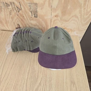 Gorra en blanco vintage Snapback púrpura verde años 90 retro bajo perfil exterior gorra nueva de stock - Imagen 1 de 6