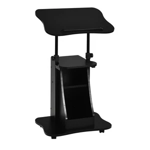 Sit-to-Stand Mobile Laptop Desk Cart Conference Room Height Adjustable Black - Picture 1 of 5