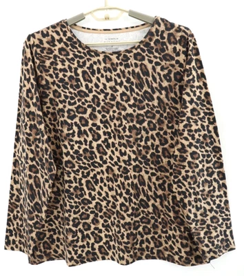 NEW TALBOTS Women's Stretch Cotton Tunic Top Long Sleeve Animal Multicolor 2X - Image 1 of 4