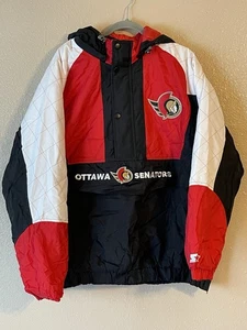 Men’s 2XL NWOT Ottawa Senators Starter Vintage 90s Puffer Half Zip Jacket - Picture 1 of 9